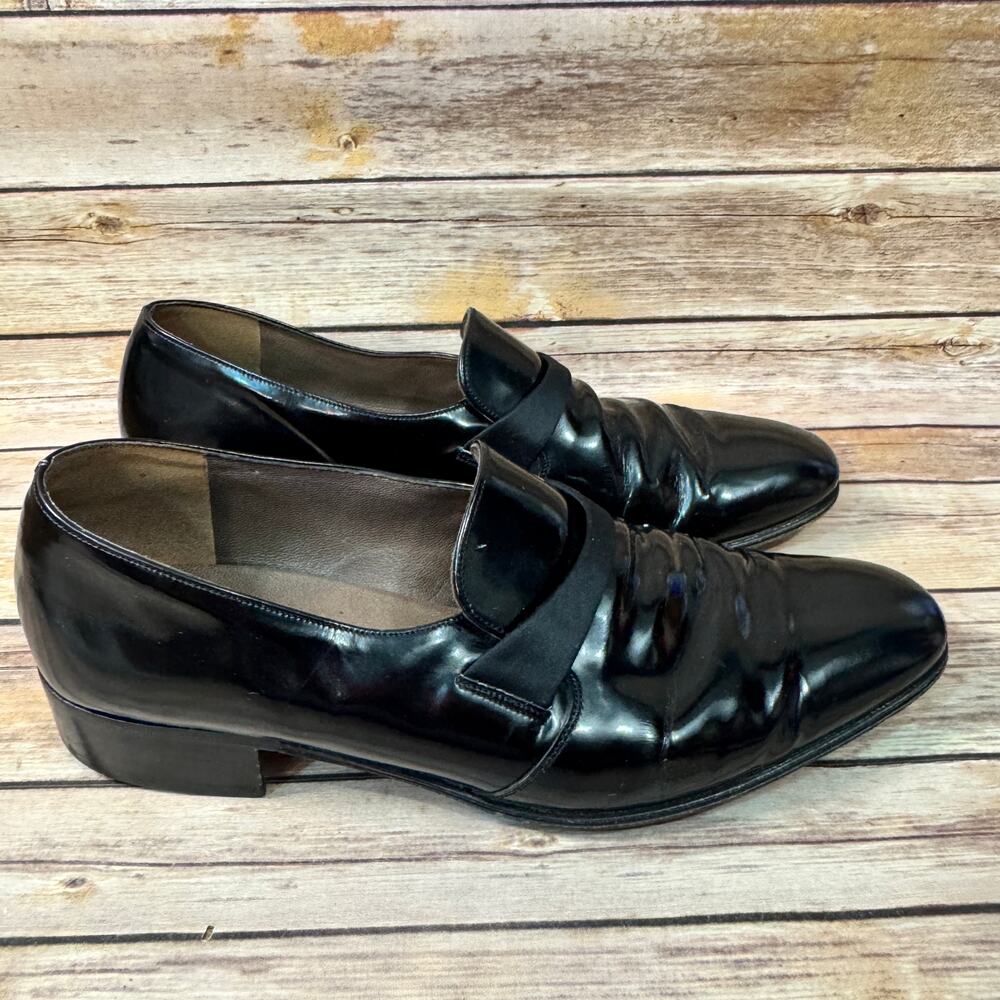 Bally Mens Black Leather Slip On Loafer Dress Shoes 10 N - Picture 2 of 10